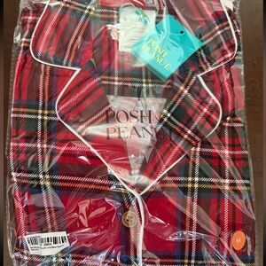 Posh Peanut Red Tartan Plaid Pajama Dress